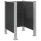 vidaXL Φράχτης Σκουπιδιών Γκρι 85 x 85 x 115 cm Αλουμίνιο και WPC