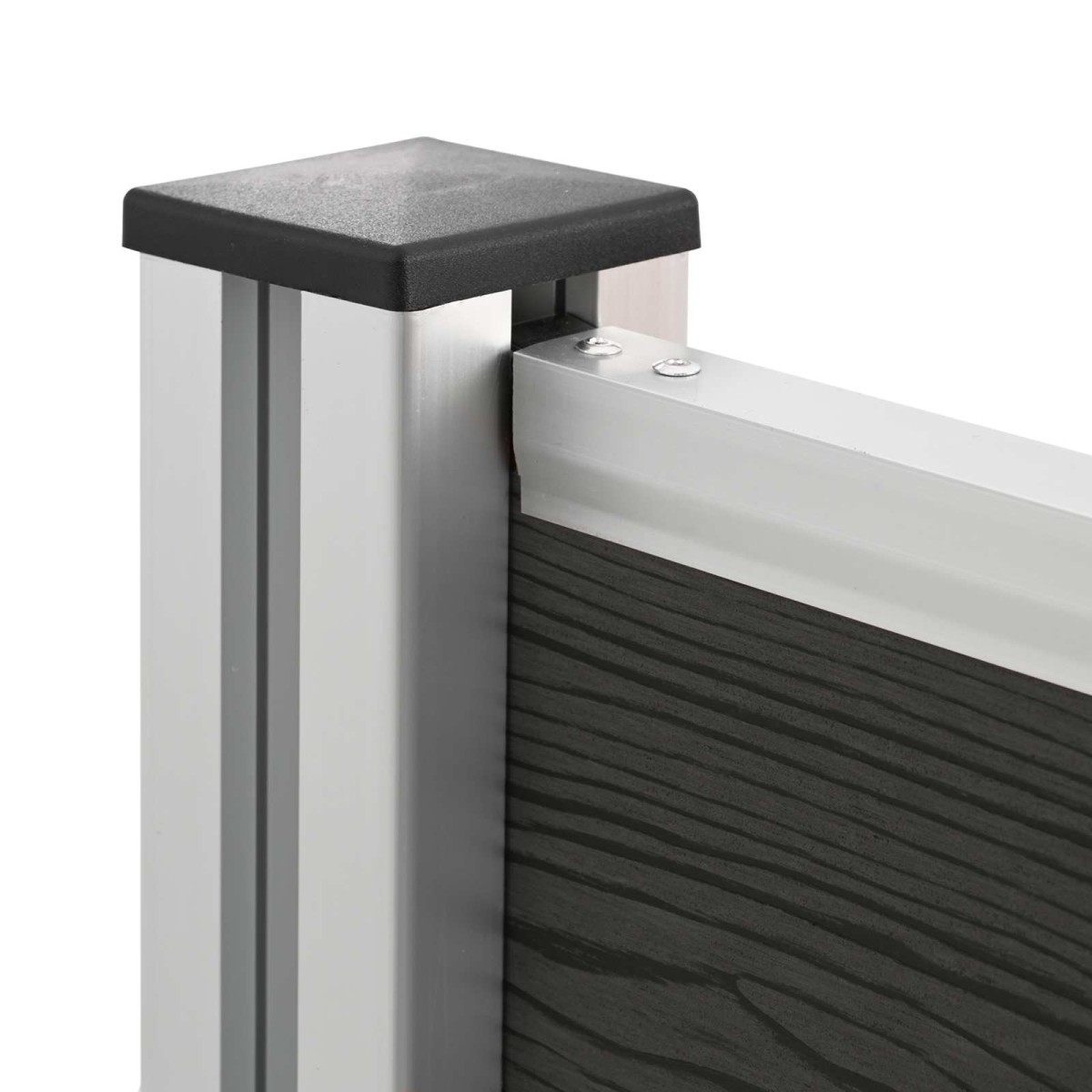 vidaXL Φράχτης Σκουπιδιών Γκρι 85 x 85 x 115 cm Αλουμίνιο και WPC
