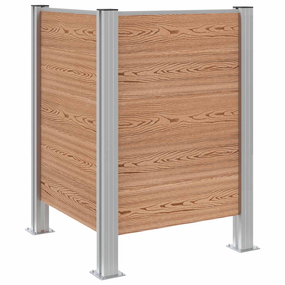 vidaXL Φράχτης Σκουπιδιών Καφέ 85 x 85 x 115 cm Αλουμίνιο και WPC