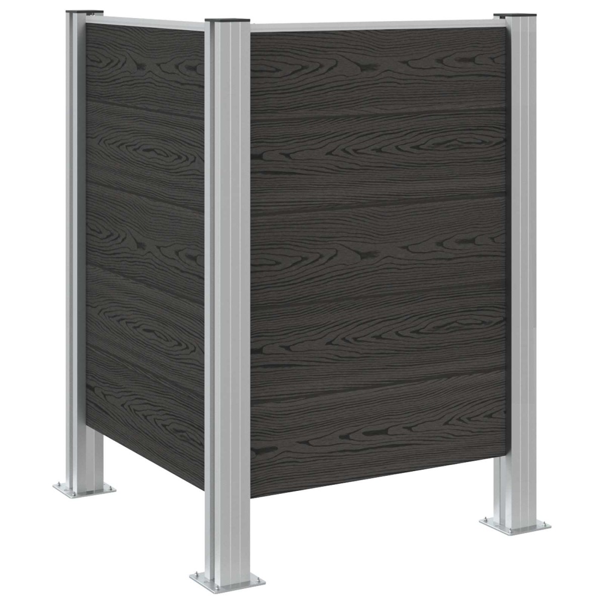 vidaXL Φράχτης Σκουπιδιών Γκρι 85 x 85 x 115 cm Αλουμίνιο και WPC