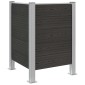 vidaXL Φράχτης Σκουπιδιών Γκρι 85 x 85 x 115 cm Αλουμίνιο και WPC