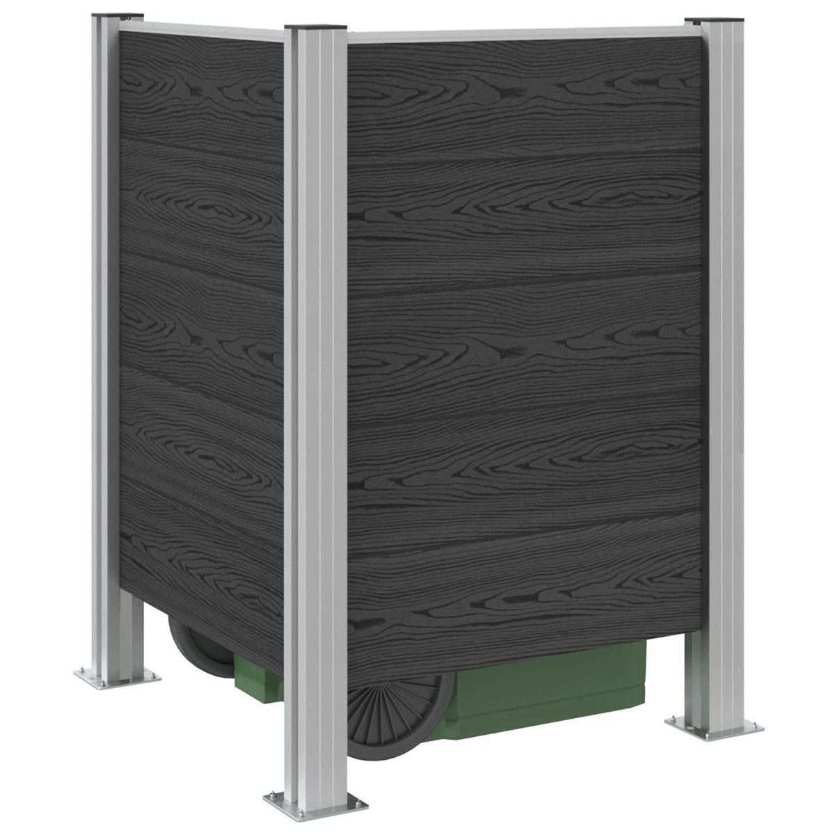 vidaXL Φράχτης Σκουπιδιών Γκρι 85 x 85 x 115 cm Αλουμίνιο και WPC