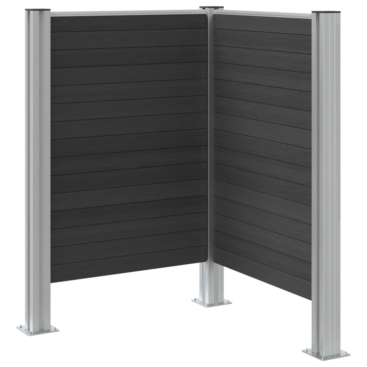 vidaXL Φράχτης Σκουπιδιών Γκρι 85 x 85 x 115 cm Αλουμίνιο και WPC