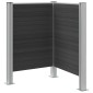 vidaXL Φράχτης Σκουπιδιών Γκρι 85 x 85 x 115 cm Αλουμίνιο και WPC