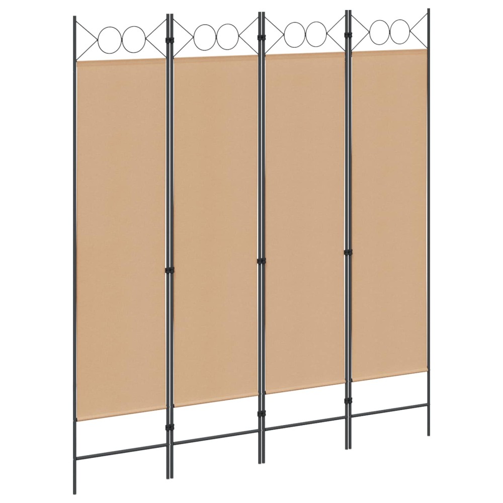 vidaXL 4-Πίνακας Διαχωριστικός Μπεζ 160 x 180 cm Ύφασμα