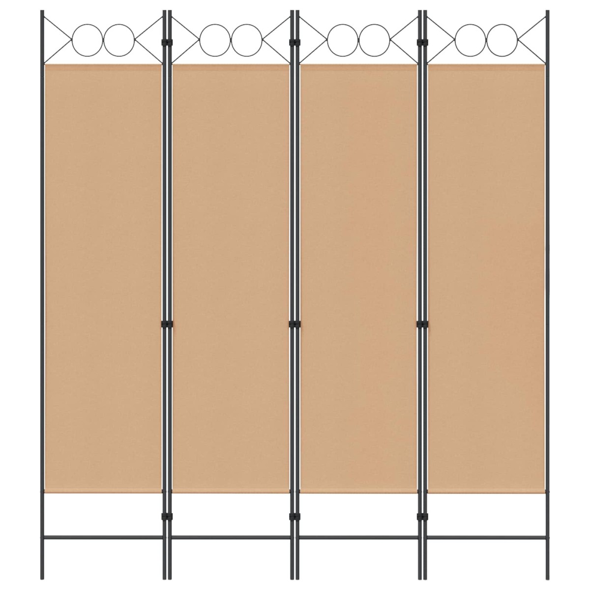 vidaXL 4-Πίνακας Διαχωριστικός Μπεζ 160 x 180 cm Ύφασμα