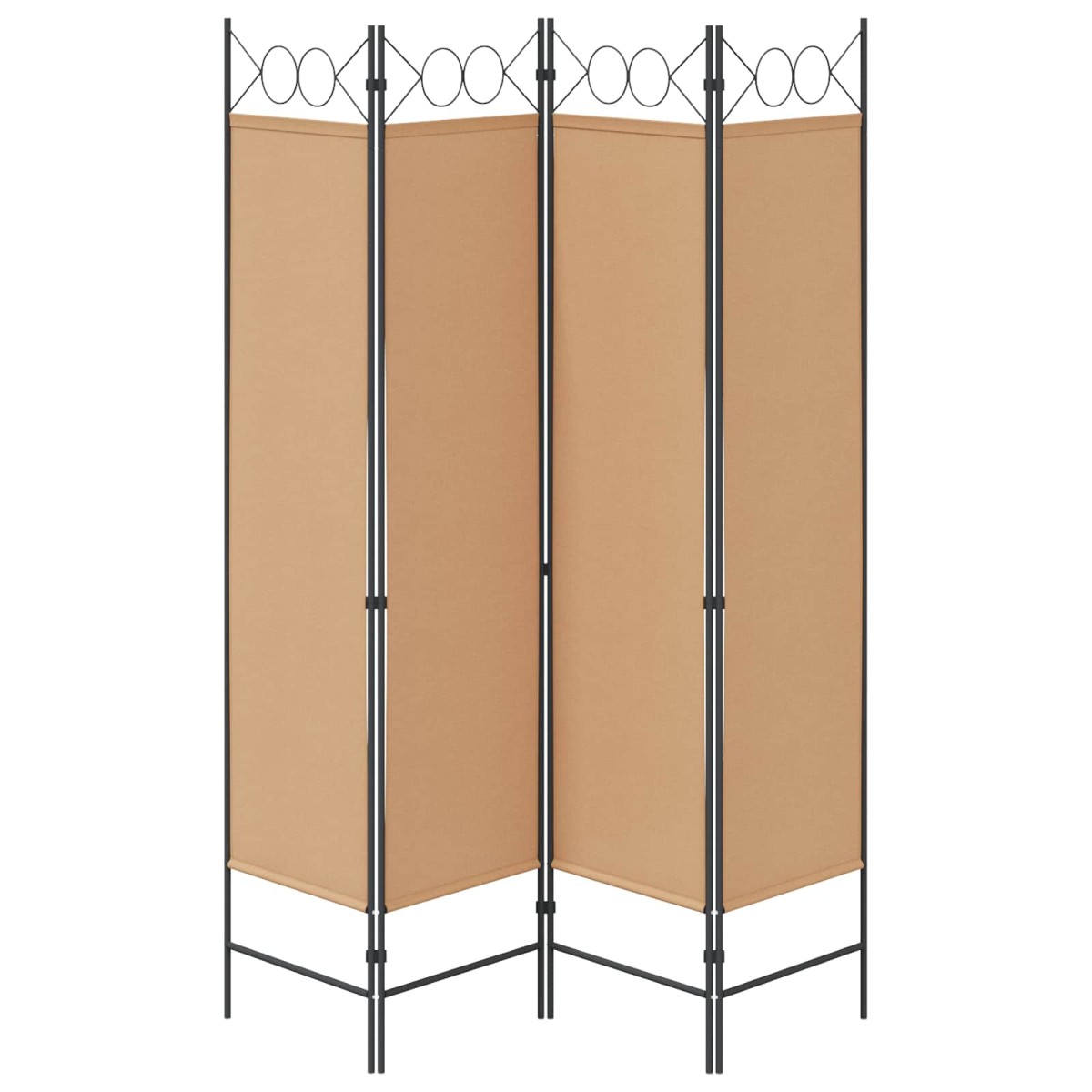 vidaXL 4-Πίνακας Διαχωριστικός Μπεζ 160 x 180 cm Ύφασμα