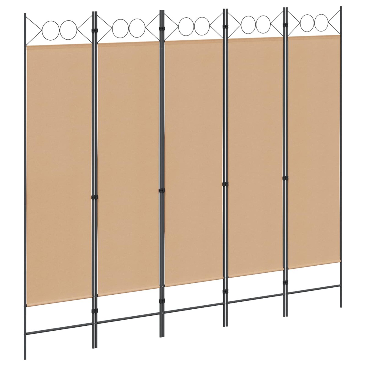 vidaXL 5-Panel Διχοτόμος Μπεζ 200 x 180 cm Ύφασμα