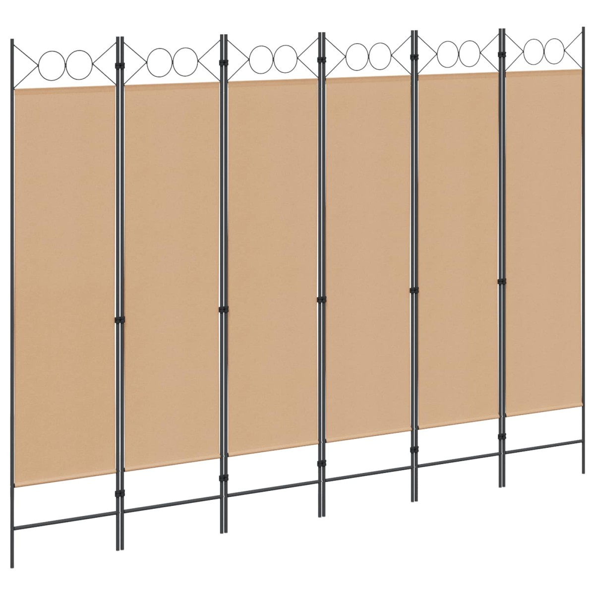 vidaXL Διαχωριστικό Δωματίου 6-Πάνελ Μπεζ 240 x 180 cm Ύφασμα