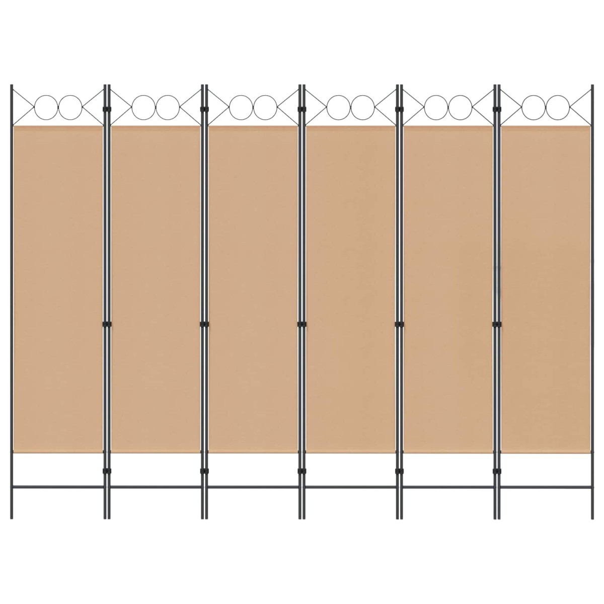 vidaXL Διαχωριστικό Δωματίου 6-Πάνελ Μπεζ 240 x 180 cm Ύφασμα