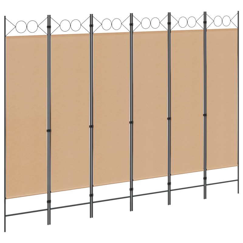 vidaXL Διαχωριστικό Δωματίου 6-Πάνελ Μπεζ 240 x 180 cm Ύφασμα
