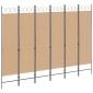 vidaXL Διαχωριστικό Δωματίου 6-Πάνελ Μπεζ 240 x 180 cm Ύφασμα