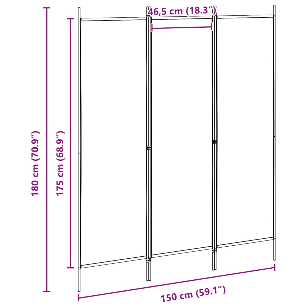 vidaXL Διαχωριστικό Δωματίου Μπεζ 150 x 180 cm Ύφασμα
