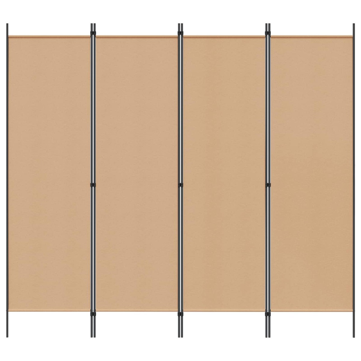 vidaXL 4-Πίνακας Διαχωριστικός Μπεζ 200 x 180 cm Ύφασμα