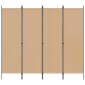 vidaXL 4-Πίνακας Διαχωριστικός Μπεζ 200 x 180 cm Ύφασμα