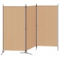 vidaXL 3-Panel Room Divider Μπεζ 260 x 180 cm Ύφασμα