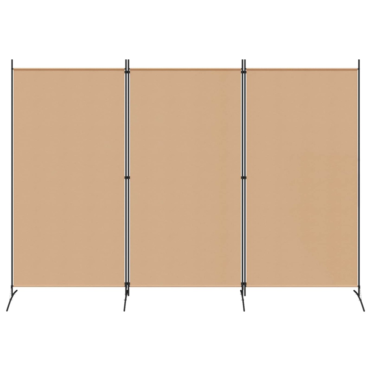 vidaXL 3-Panel Room Divider Μπεζ 260 x 180 cm Ύφασμα