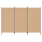 vidaXL 3-Panel Room Divider Μπεζ 260 x 180 cm Ύφασμα