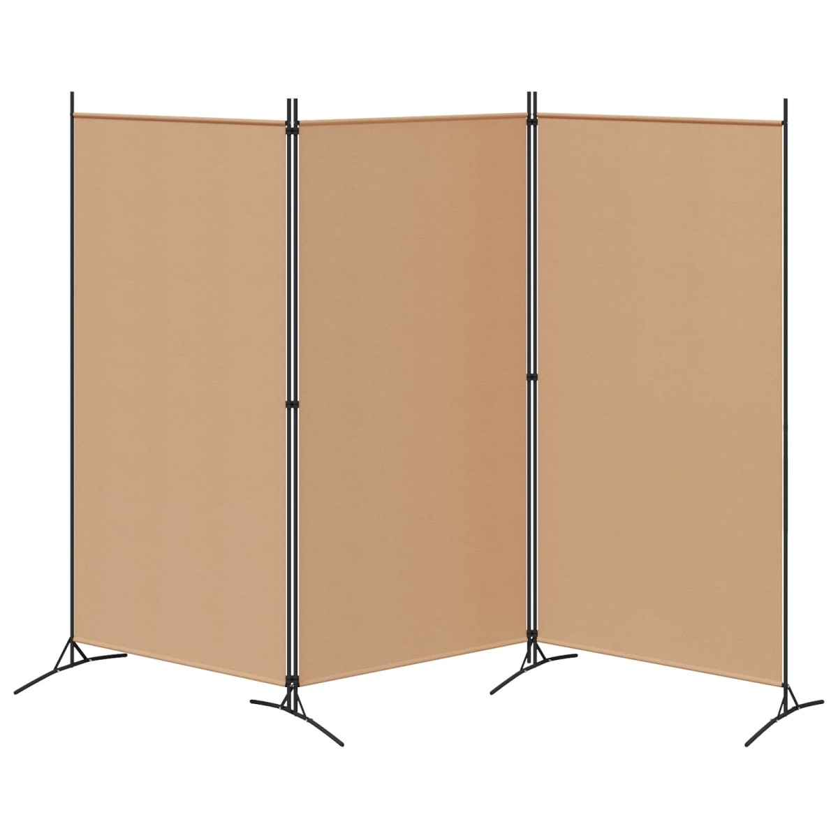 vidaXL 3-Panel Room Divider Μπεζ 260 x 180 cm Ύφασμα