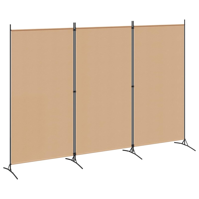 vidaXL 3-Panel Room Divider Μπεζ 260 x 180 cm Ύφασμα