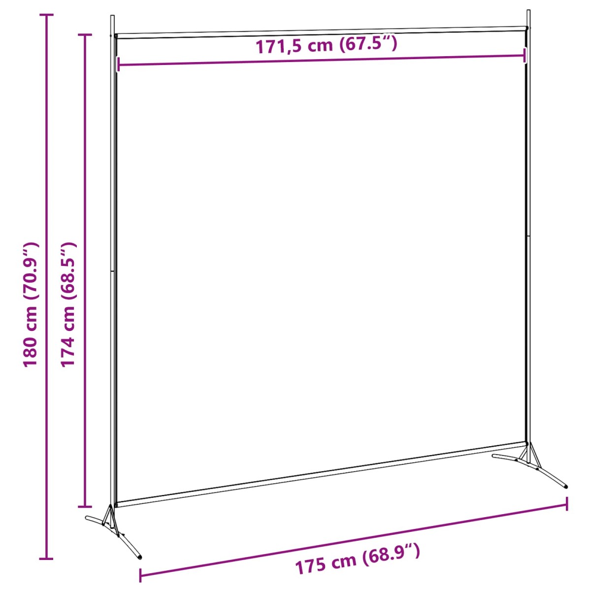 vidaXL Μονοπλάκι Διαχωριστής Δωματίου Μπεζ 175 x 180 cm Ύφασμα