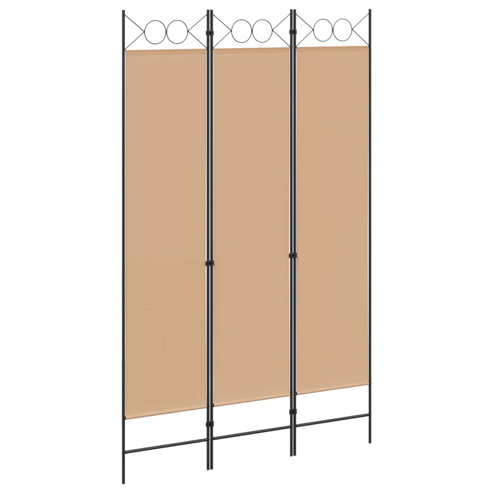 vidaXL 3-Panel Room Divider Μπεζ 120 x 200 cm Ύφασμα