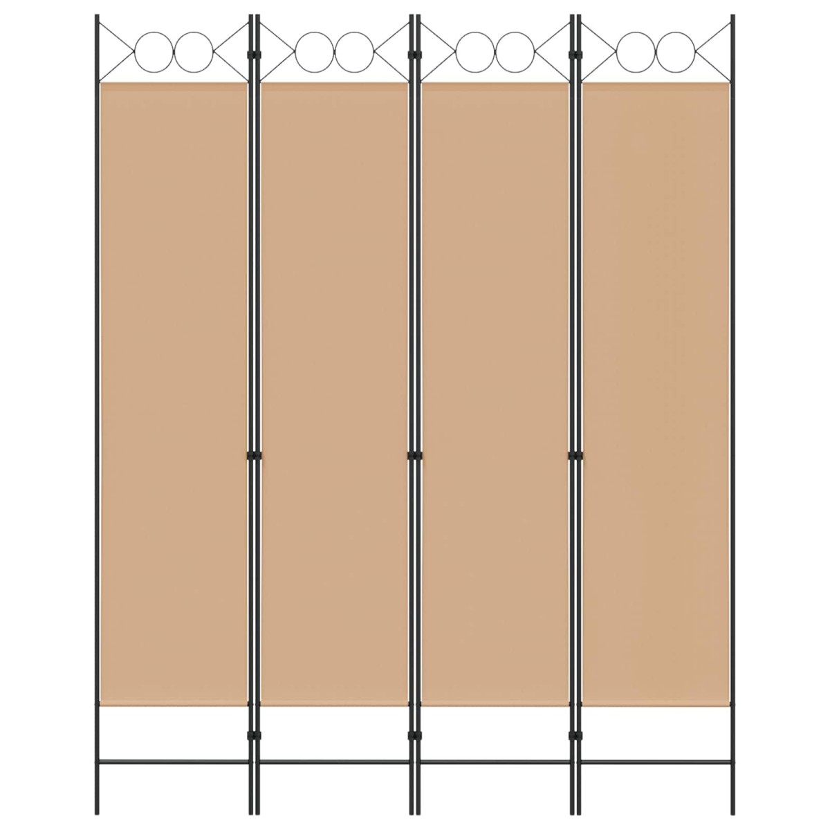 vidaXL 4-Πίνακας Διαχωριστικός Μπεζ 160 x 200 cm Ύφασμα