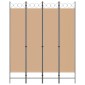 vidaXL 4-Πίνακας Διαχωριστικός Μπεζ 160 x 200 cm Ύφασμα