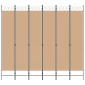 vidaXL Διαχωριστικό Δωματίου 6-Πάνελ Μπεζ 240 x 220 cm Ύφασμα