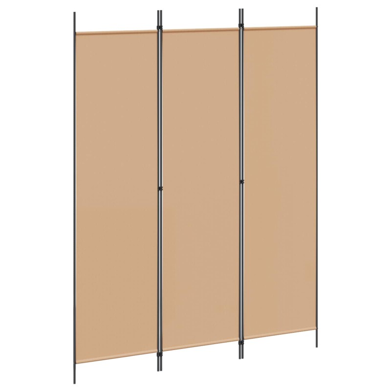 vidaXL 3-Panel Room Divider Μπεζ 150 x 200 cm Ύφασμα