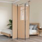 vidaXL 3-Panel Room Divider Μπεζ 150 x 200 cm Ύφασμα