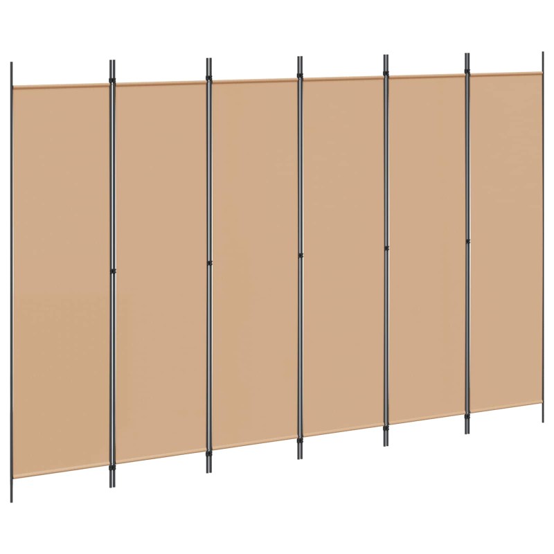 vidaXL Διαχωριστικό Δωματίου 6-Πάνελ Μπεζ 300 x 200 cm Ύφασμα