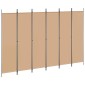 vidaXL Διαχωριστικό Δωματίου 6-Πάνελ Μπεζ 300 x 200 cm Ύφασμα
