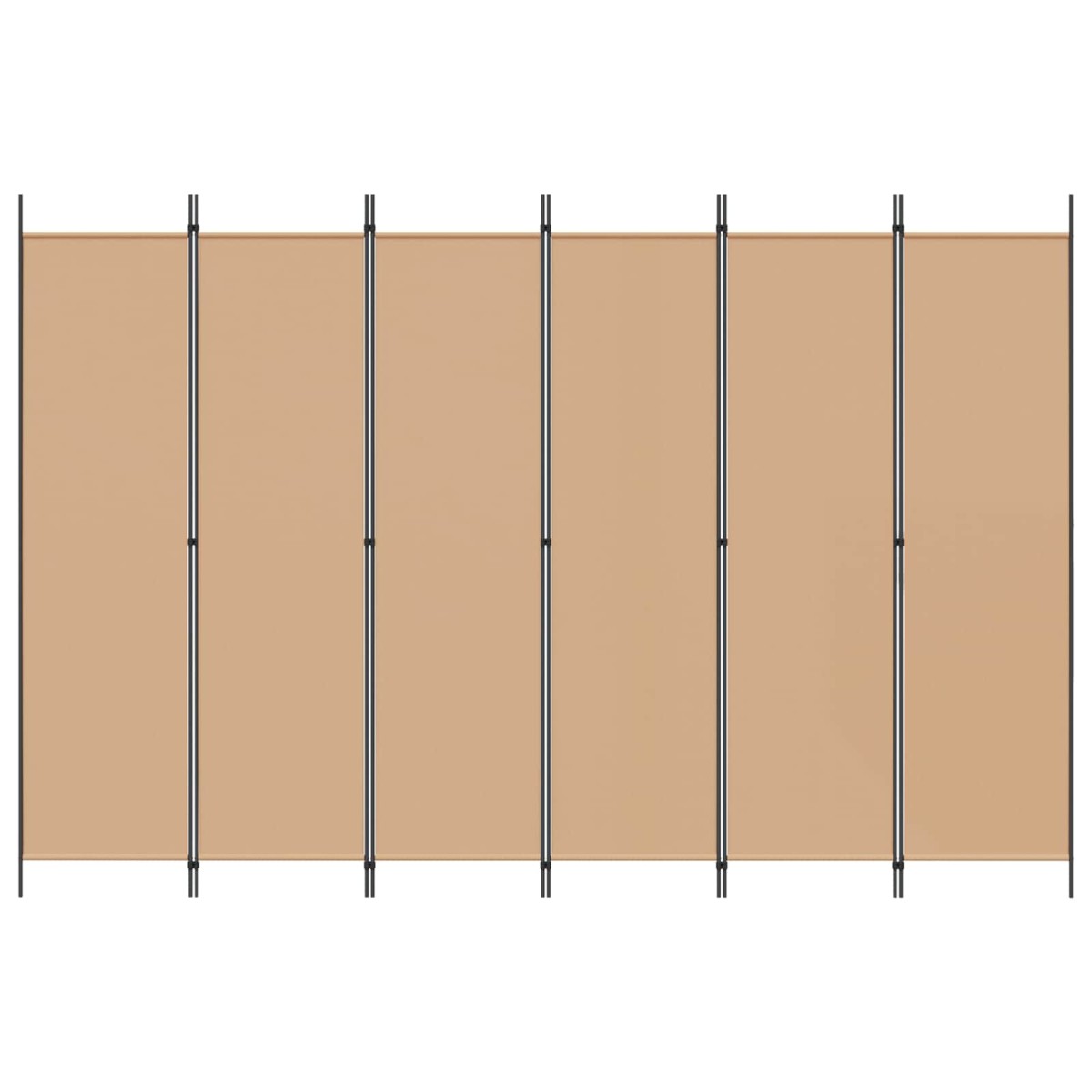 vidaXL Διαχωριστικό Δωματίου 6-Πάνελ Μπεζ 300 x 200 cm Ύφασμα