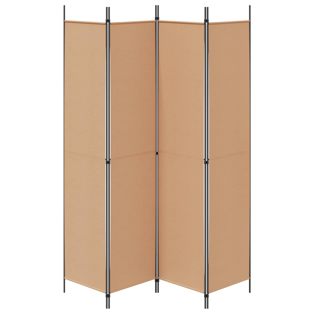 vidaXL 4-Πίνακας Διαχωριστικός Μπεζ 200 x 220 cm Ύφασμα
