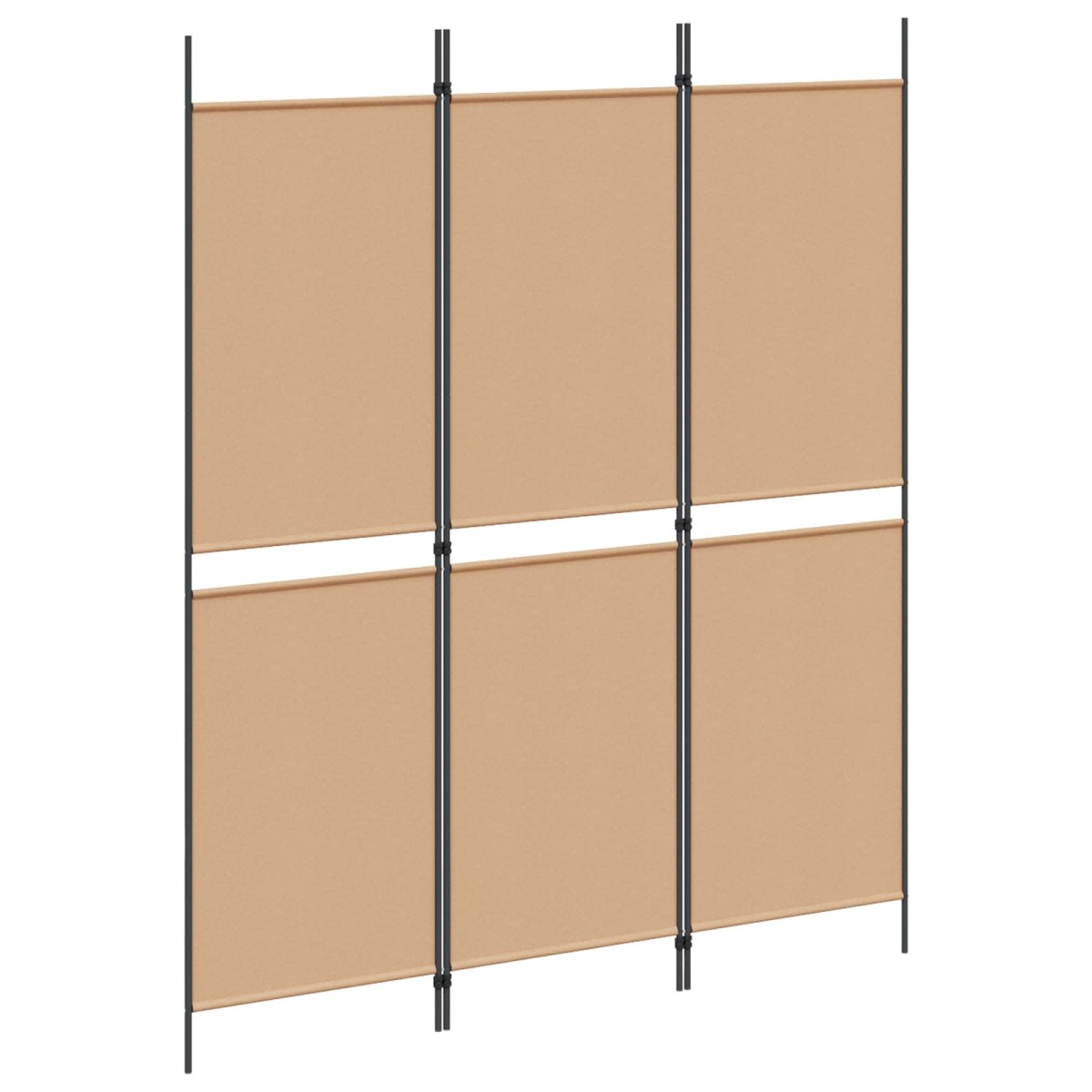 vidaXL 3-Panel Room Divider Μπεζ 150 x 180 cm Ύφασμα