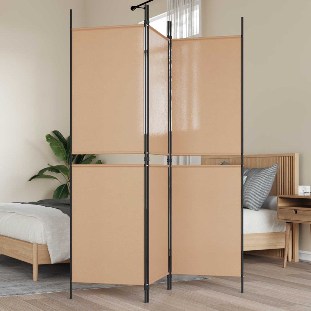 vidaXL 3-Panel Room Divider Μπεζ 150 x 180 cm Ύφασμα