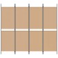 vidaXL Διαχωριστικό Δωματίου 4-Πανέλων Μπεζ 200 x 180 cm Ύφασμα