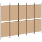 vidaXL 5-Panel Room Divider Μπεζ 250 x 180 cm Ύφασμα