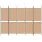 vidaXL 5-Panel Room Divider Μπεζ 250 x 180 cm Ύφασμα