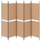 vidaXL 5-Panel Room Divider Μπεζ 250 x 180 cm Ύφασμα