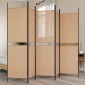 vidaXL 5-Panel Room Divider Μπεζ 250 x 180 cm Ύφασμα