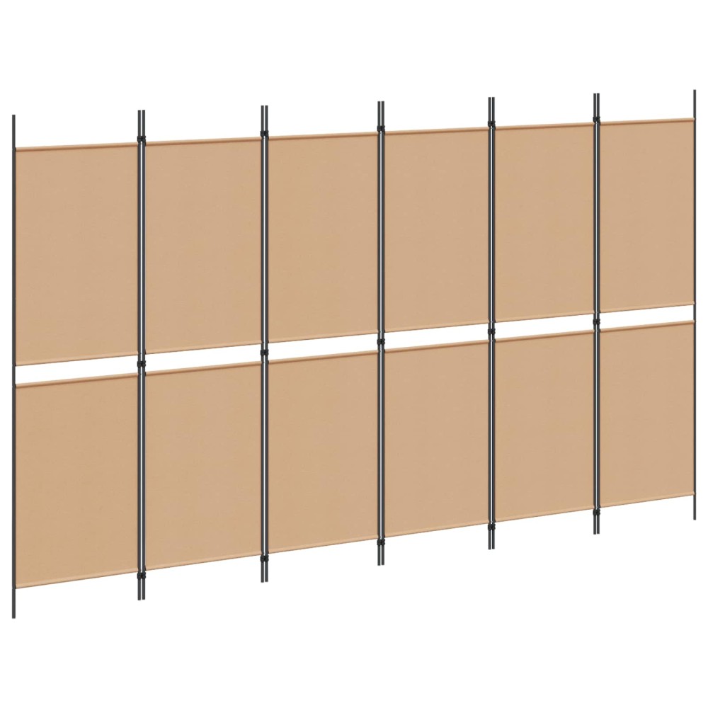vidaXL Διαχωριστικό Δωματίου 6-Πάνελ Μπεζ 300 x 180 cm Ύφασμα
