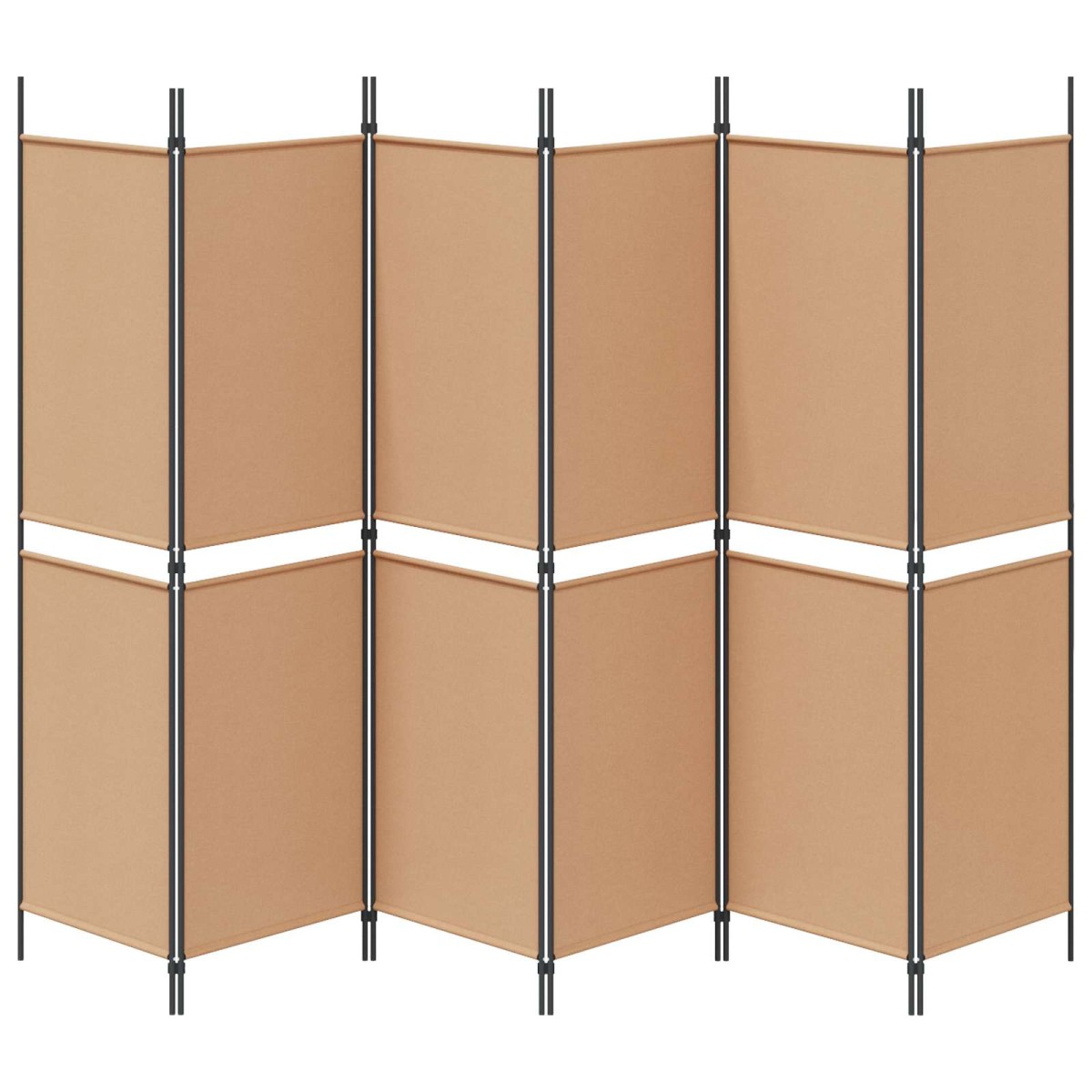vidaXL Διαχωριστικό Δωματίου 6-Πάνελ Μπεζ 300 x 180 cm Ύφασμα