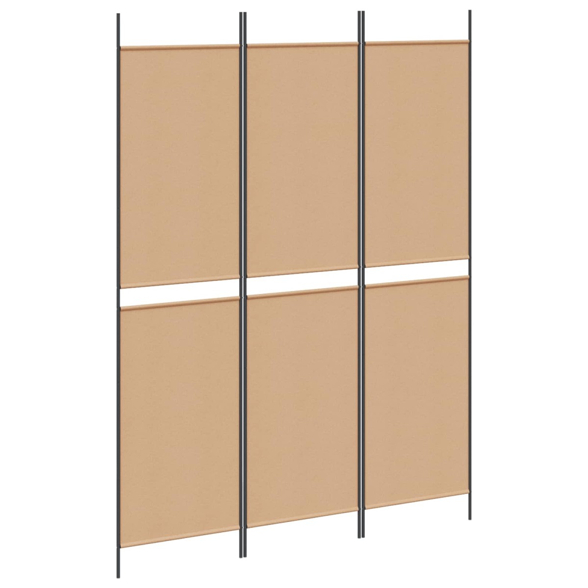 vidaXL 3-Panel Room Divider Μπεζ 150 x 200 cm Ύφασμα