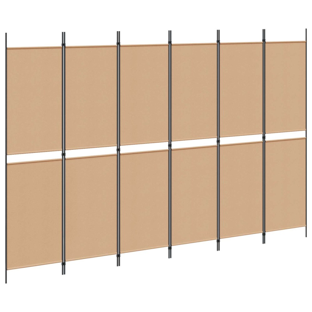 vidaXL Διαχωριστικό Δωματίου 6-Πάνελ Μπεζ 300 x 200 cm Ύφασμα