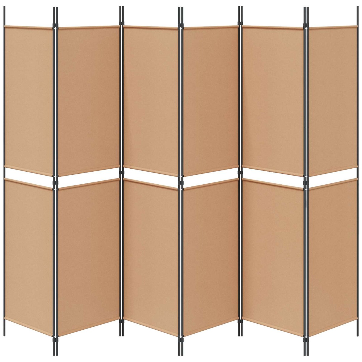 vidaXL Διαχωριστικό Δωματίου 6-Πάνελ Μπεζ 300 x 200 cm Ύφασμα