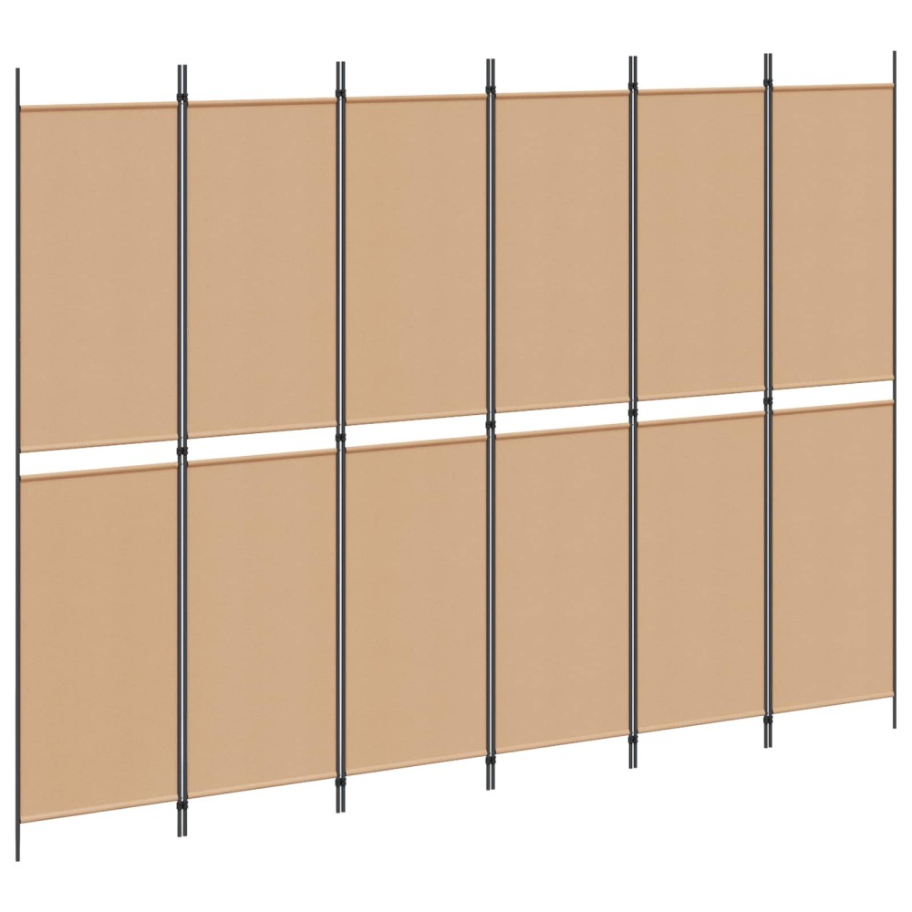vidaXL Διαχωριστικό Δωματίου 6-Πάνελ Μπεζ 300 x 220 cm Ύφασμα