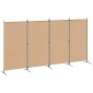 vidaXL 4-Πίνακας Διαχωριστικός Μπεζ 346 x 180 cm Ύφασμα