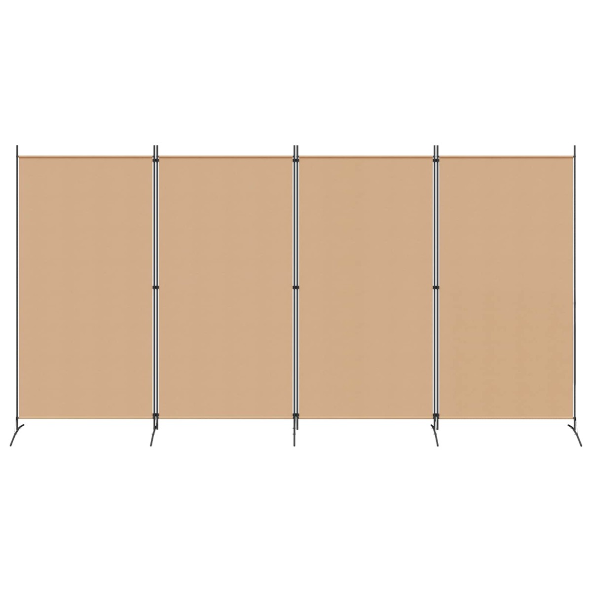 vidaXL 4-Πίνακας Διαχωριστικός Μπεζ 346 x 180 cm Ύφασμα